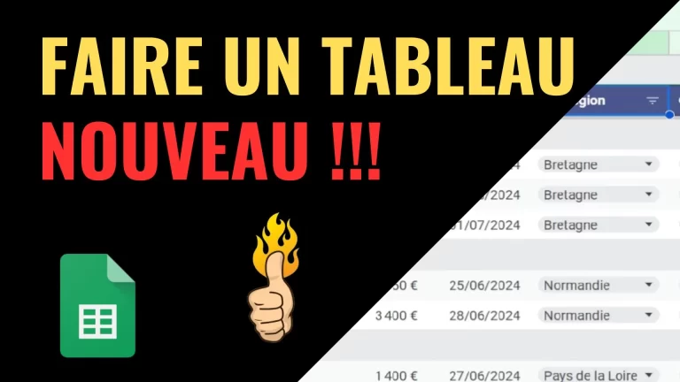 Comment faire un tableau dans Google Sheets