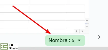La fonctionnalité dans le coin inférieur droit de la feuille de calcul