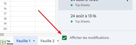 Afficher les cellules qui ont été modifiées