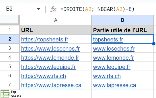 Extraire un nombre de caractères de manière dynamique avec la fonction DROITE