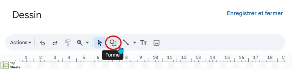 Cliquez sur l'icône Forme