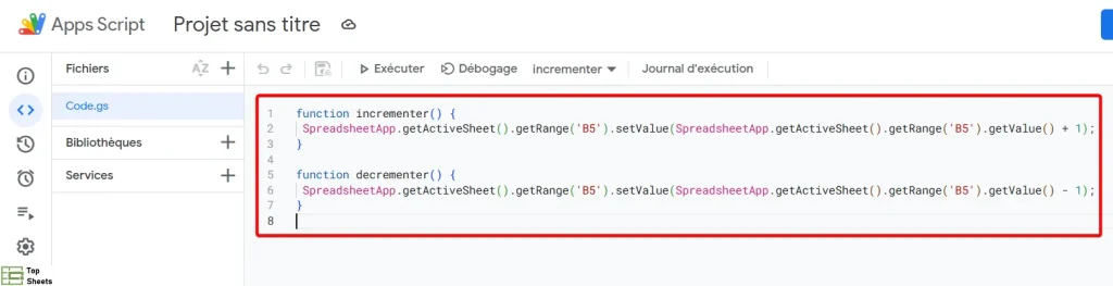 les deux codes pour le bouton toupie